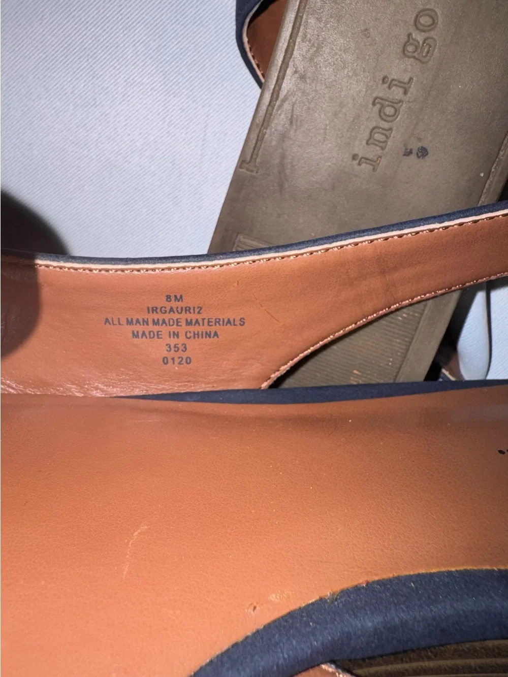 Indigo rd. Pointed Navy Slingback Flats, Size 8